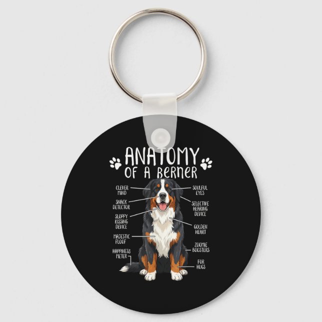 Chaveiro Funny Anatomy Bernese Mountain Dog Cute Berner Lov (Frente)
