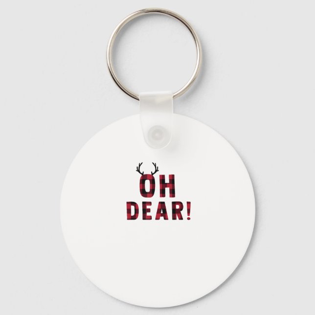 Chaveiro Funny Attitude Oh Dear Plaid Deer CreativeKeychain (Frente)