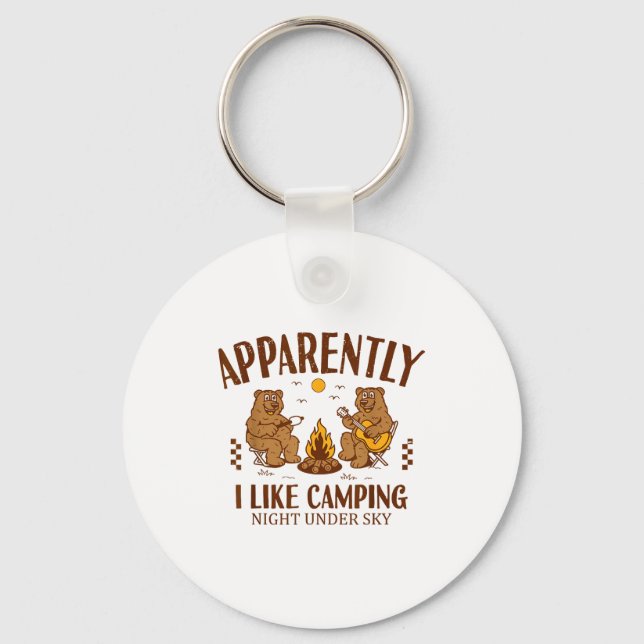 Chaveiro Funny Bear Apparently, I Like Camng  (Frente)