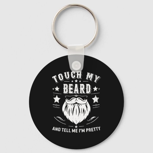 Chaveiro Funny Beard Quote Gift For Bearded Men Dad And Hus (Frente)