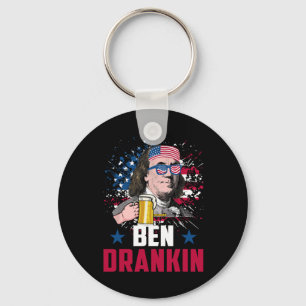 Chaveiro Funny Ben Drankin 4 De Julho Dos Eua Bandeira Home