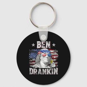 Chaveiro Funny Ben Drankin 4 De Julho Dos Eua Bandeira Home