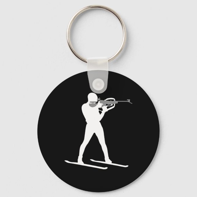 Chaveiro Funny Biathlon Biathlete Saping Skiting Target Sp (Frente)