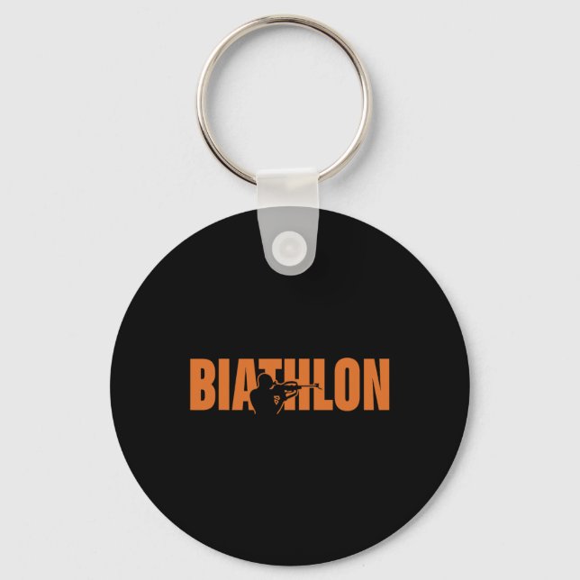 Chaveiro Funny Biathlon Biathlete Saping Skiting Target Sp (Frente)
