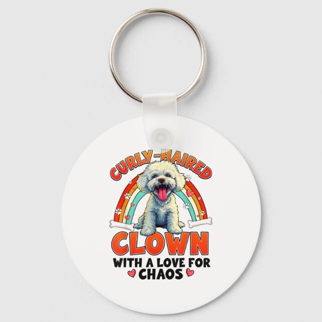 Chaveiro Funny Bichon Frise Design For Dog Lover  (Frente)