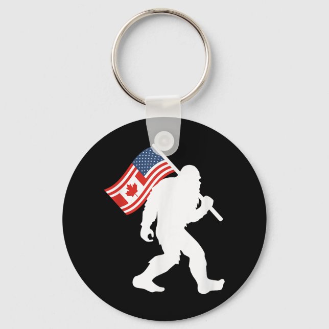 Chaveiro Funny Bigfoot Canada O 51 State Trump Canadá EUA (Frente)