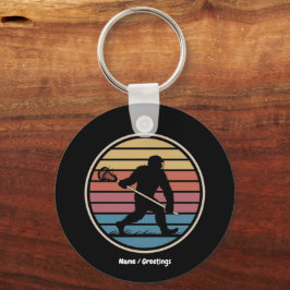 Chaveiro Funny Bigfoot Sasquatch Lacrosse Vintage Sunset