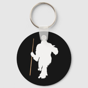Chaveiro Funny Bigfoot Segurando Piscina Stick Billiards Sa