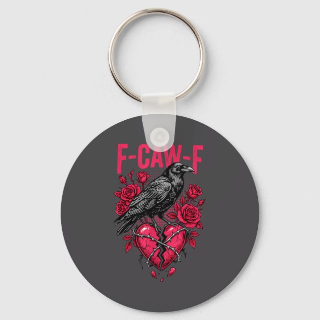 Chaveiro Funny Black Bird F-caw-f Anti Valentines Day Singl (Frente)