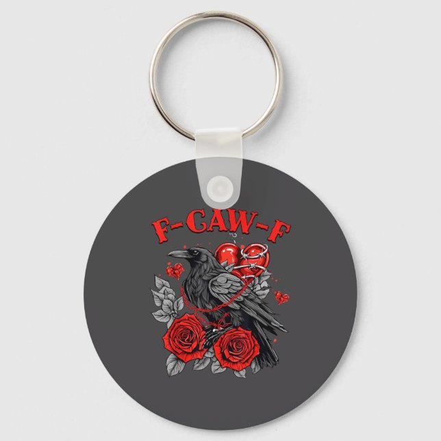 Chaveiro Funny Black Bird F-caw-f Anti Valentines Day Singl (Frente)