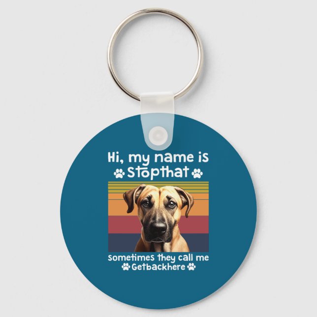 Chaveiro Funny Black Mouth Cur Dog Saying  (Frente)