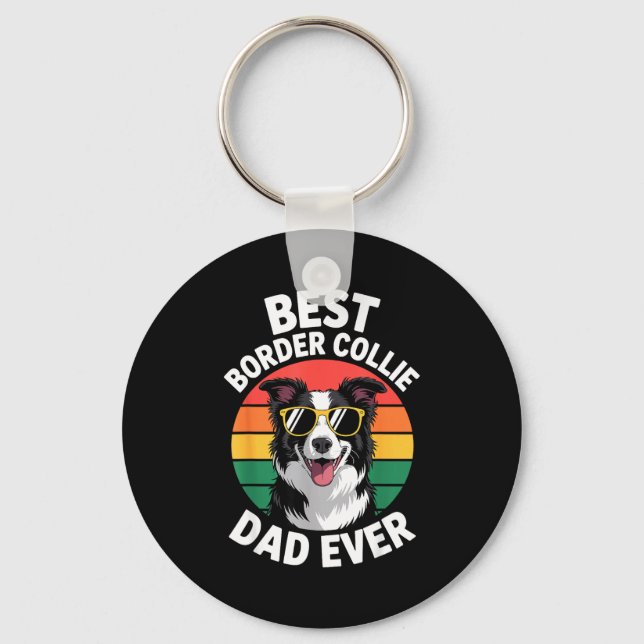 Chaveiro Funny Border Collie Design For Men Dad Border Coll (Frente)