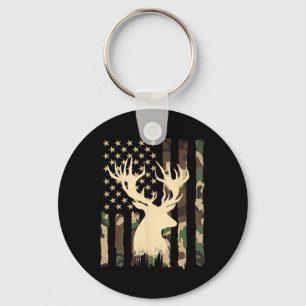Chaveiro Funny Camouflage Usa Flag Whitetail Buck Deer Hunt