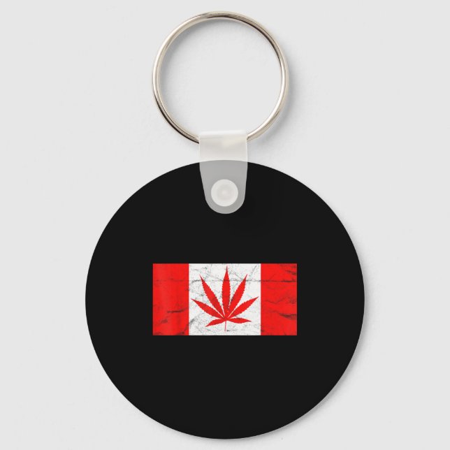Chaveiro Funny Canada &amp; Weed Leaf! Canadian New Flag Jo (Frente)