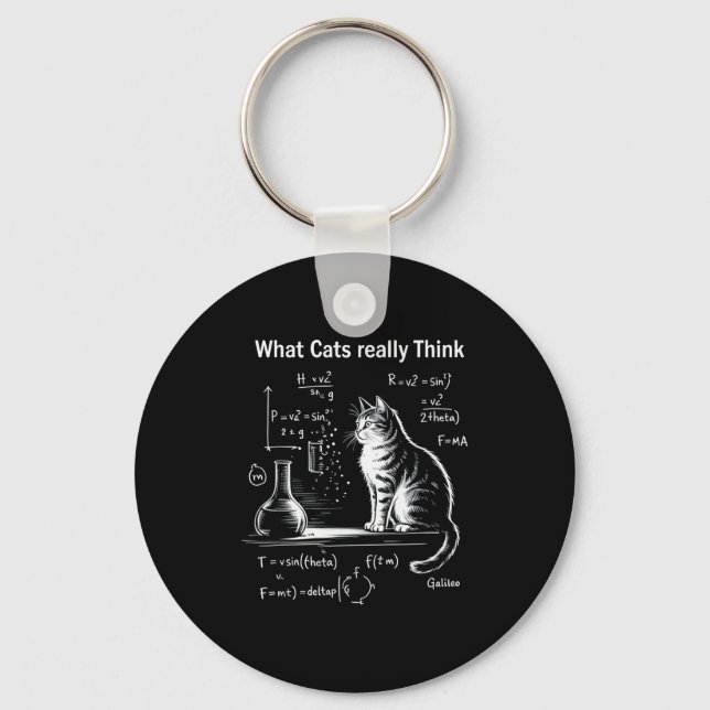 Chaveiro Funny Cat Physics Humor Design What Cats Really Th (Frente)