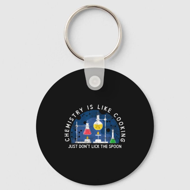 Chaveiro Funny Chemist Chemistry Is Like Cooking Science Ne (Frente)