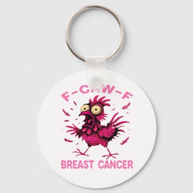 Chaveiro Funny Chicken F-Caw-F Breast Cancer Awareness Vint (Frente)