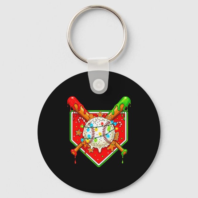 Chaveiro Funny Christmas Baseball Ice Cream Drip Men Women  (Frente)