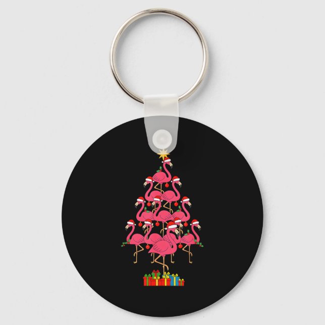 Chaveiro Funny Christmas Nk Flamingo Tree Holiday Bird Love (Frente)