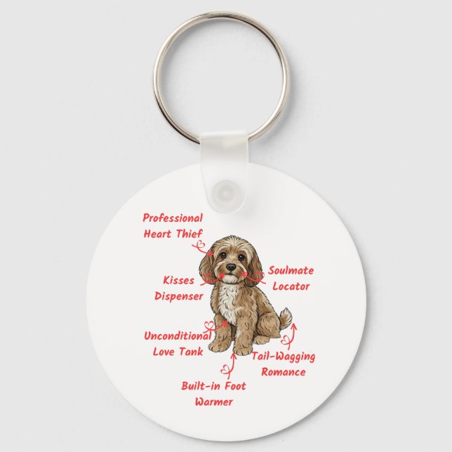 Chaveiro Funny Cockapoo Anatomy - Unique Valentine Gift (Verso)