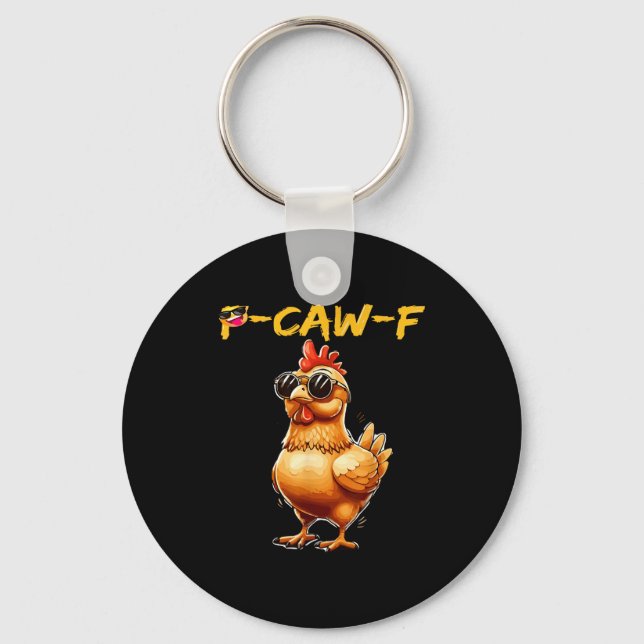 Chaveiro Funny Cool Chicken Sungles Caw F Humor For Men Wom (Frente)