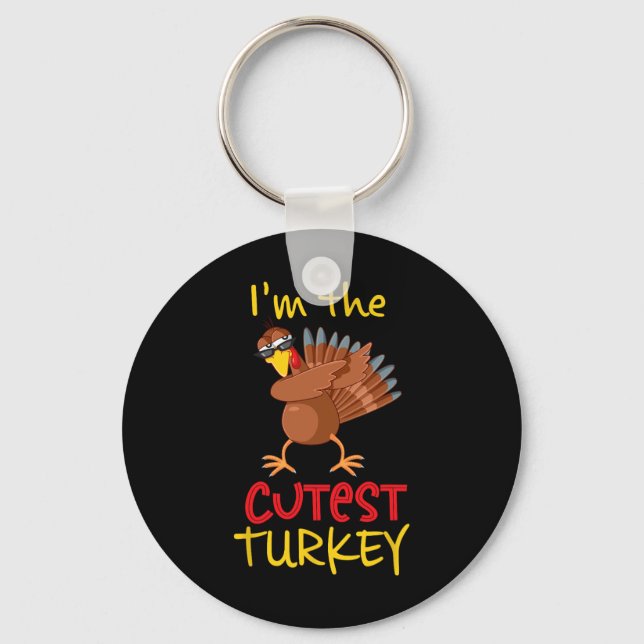 Chaveiro Funny Cutest Turkey Matando Family Group (Frente)