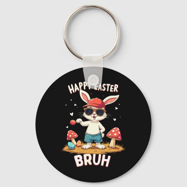 Chaveiro Funny Dabbing Bunny Felz pascoa Bruh (Frente)