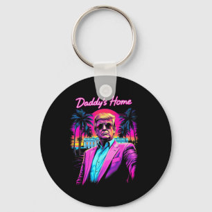 Chaveiro Funny Daddys Home White House Trump Pink 2024