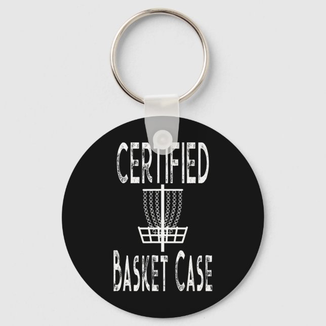Chaveiro Funny Disc Golf Player Certified Basket Case  (Frente)