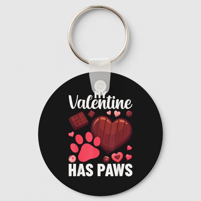 Chaveiro Funny Dog Owner Valentines Day Heart Women Girls  (Frente)