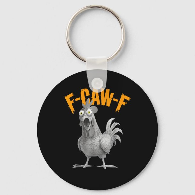 Chaveiro Funny F Caw F Chicken Classic Retro Style (Frente)