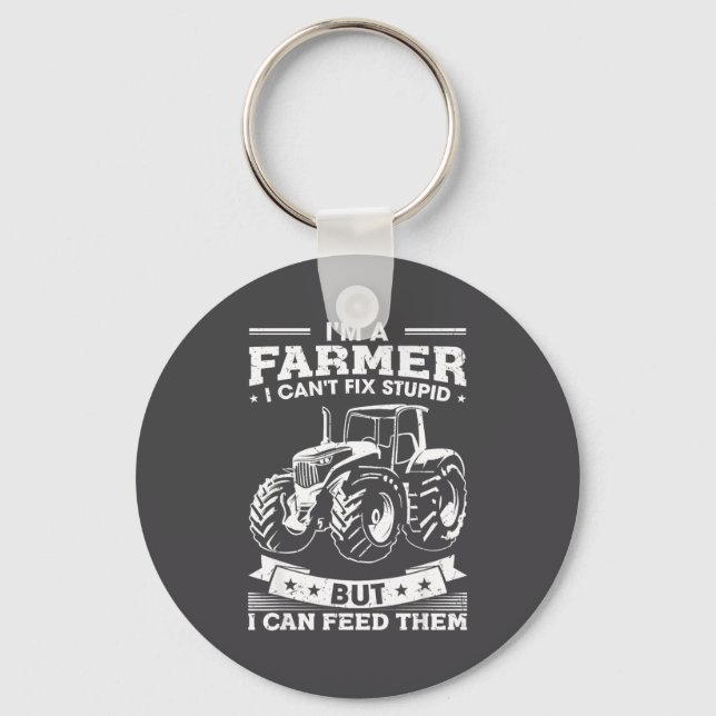 Chaveiro Funny Farming Tractor I'm A Farmer I Feed People  (Frente)