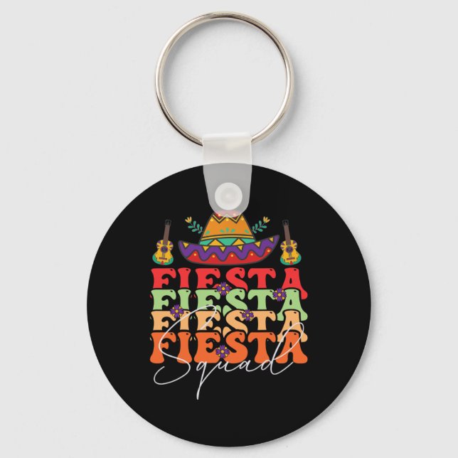 Chaveiro Funny Fiesta Squad Cinco De Mayo Partido Mexicano  (Frente)