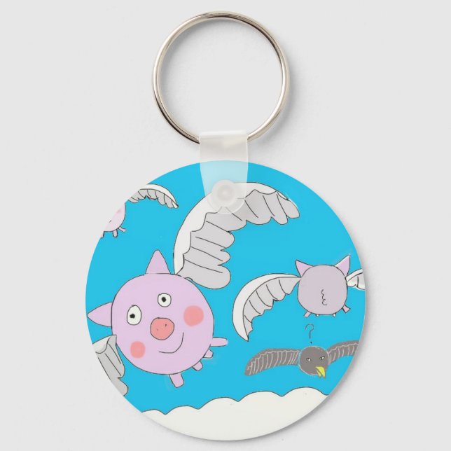 Chaveiro Funny flying pigs (Frente)