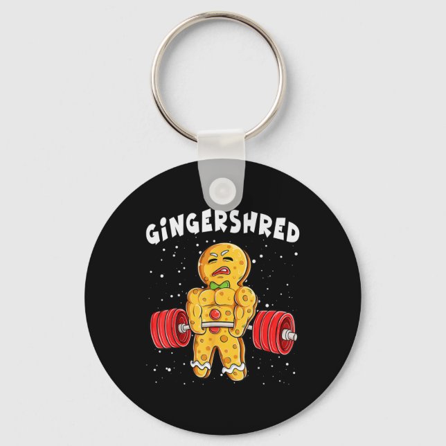 Chaveiro Funny Gingerbread Xmas Deadlift Tee Uni-adults  (Frente)