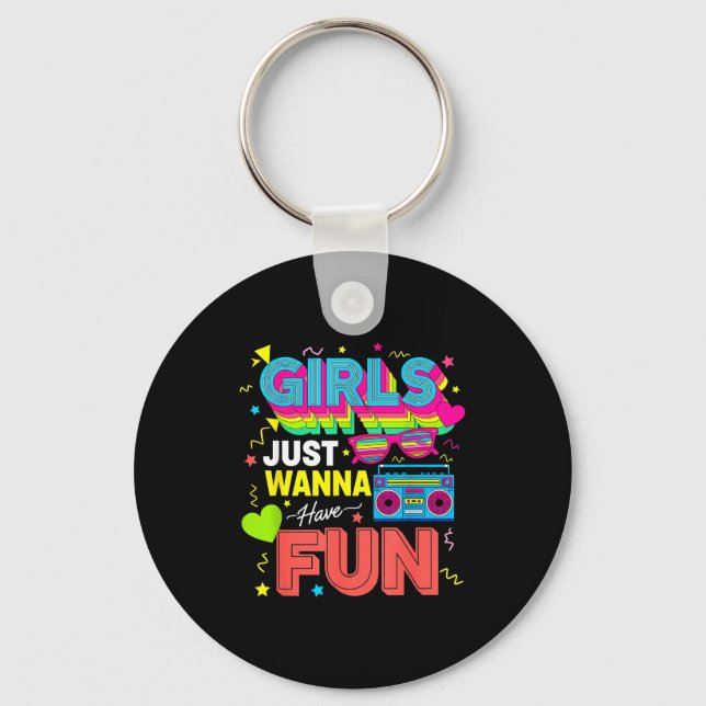 Chaveiro Funny Girls Just W Have Fun Awesome 70's 80's 90's (Frente)