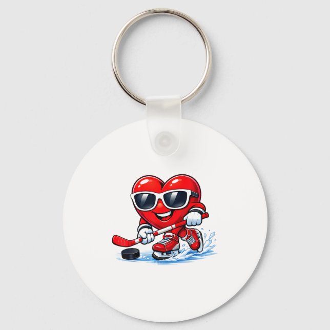 Chaveiro Funny Heart Playing Hockey Apparel  (Frente)