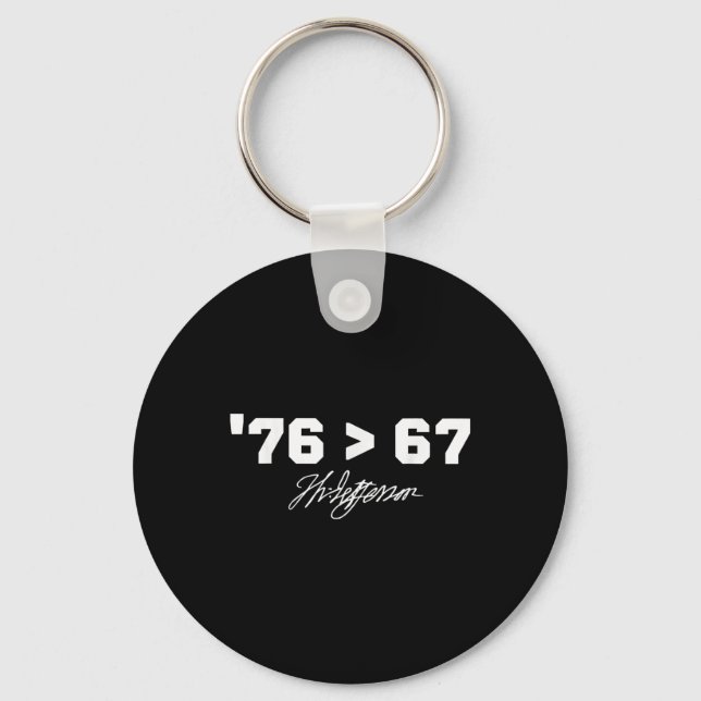 Chaveiro Funny History 76 67 Thomas Jefferson Six Seven Mem (Frente)