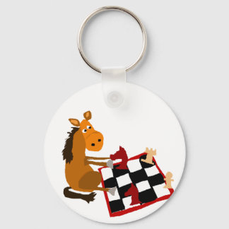 Chaveiro Funny Horse Tocando Chess Art Original
