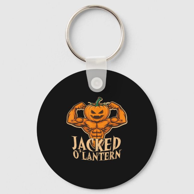 Chaveiro Funny Jacked Halloween Pumpkin Workout Motivação (Frente)