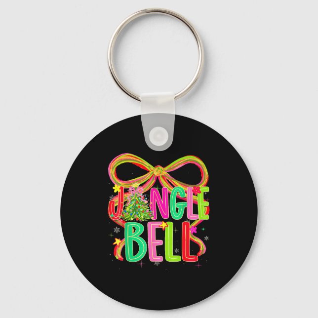 Chaveiro Funny Jingle Bells Coquette Bow Merry Christmas Gi (Frente)