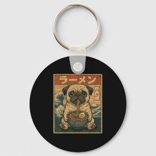Chaveiro Funny Kawaii Ramen Pug Noodles Japoneses Pug Comen