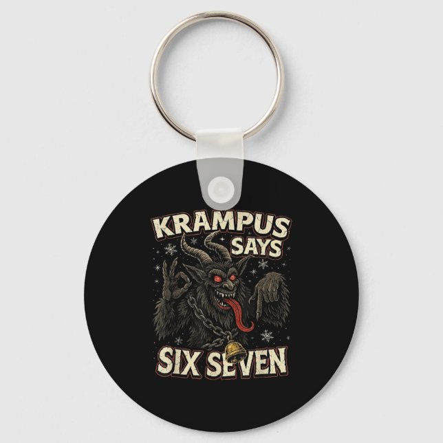Chaveiro Funny Krampus Says Six Seven 6 7 Meme Christmas Ho (Frente)