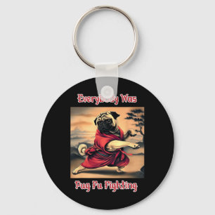 Chaveiro Funny Kung Fu Pug Cute Karate Pug Humoroso Cachorr