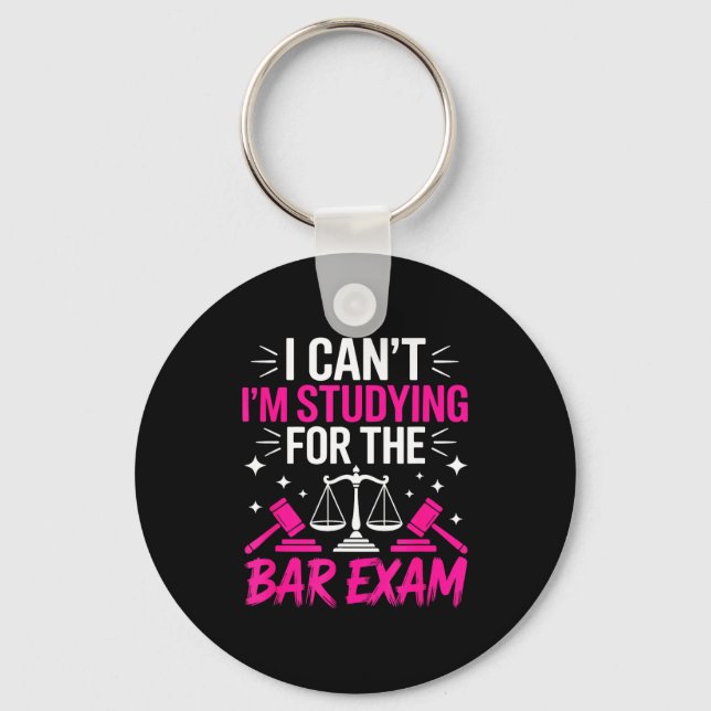 Chaveiro Funny Law School Student Gift - Can't Studying For (Frente)
