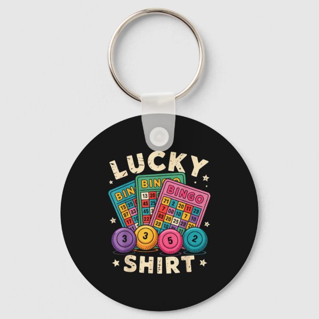 Chaveiro Funny Lucky Bingo Funny Gambling Bingo Player Men  (Frente)