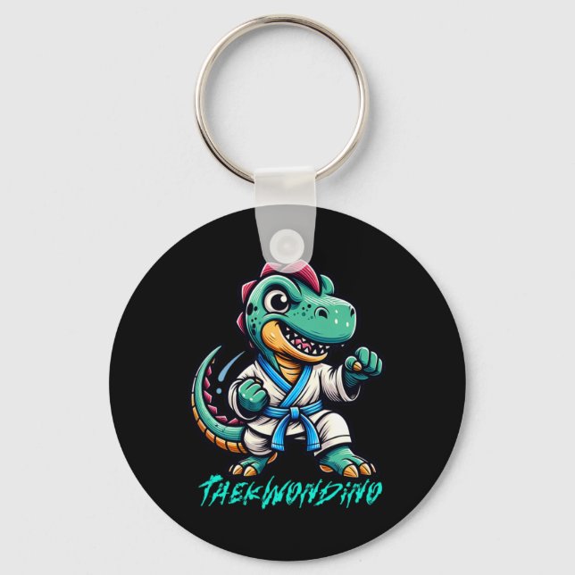 Chaveiro Funny Martial Arts Karate Taekwondo Dino Animal Cu (Frente)