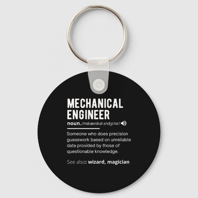 Chaveiro Funny Mechanical Engineer Definition Engineering  (Frente)