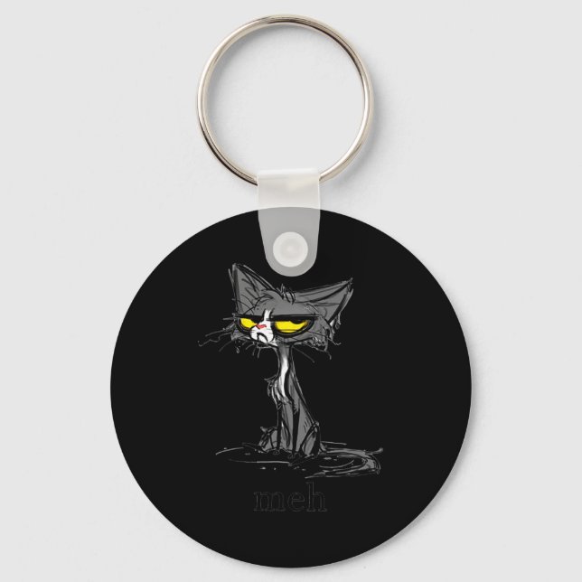 Chaveiro Funny Meh Cat Gift For Cat Lovers  (Frente)