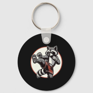 Chaveiro Funny Muay Thai Raccoon Tailandês Boxando Artes Ma
